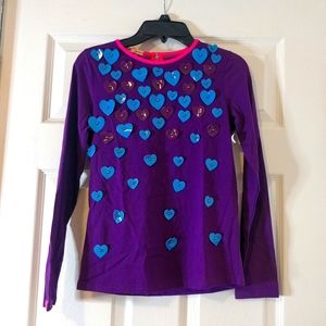 Little Missmatched Girls 10 Shirt Leather Hearts